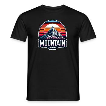 Mountain High - Berg Illustration - Men's T-Shirt - black - Front - AI Model Male 178 light (178cm)