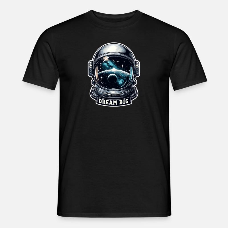 Dream Big - Astronaut Illustration - Männer T-Shirt - Schwarz