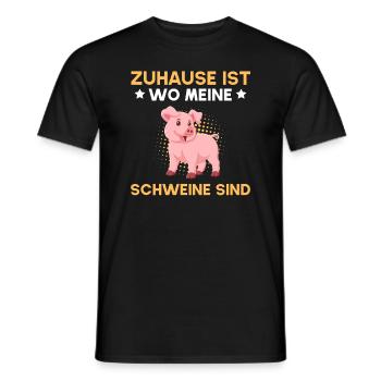 Home is where my pigs are - Men's T-Shirt - black - Front - AI Model Male 178 light (178cm)