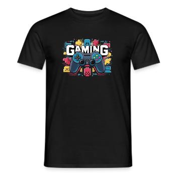 Jeux - Manettes - T-shirt homme - noir - Devant - AI Model Male 178 light (178cm)