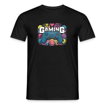 Jeux - Manettes - T-shirt homme - noir - Devant - AI Model Male 178 light (178cm)