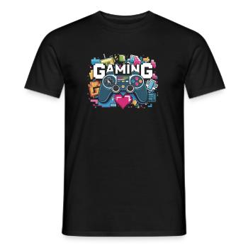Jeux - Manettes - T-shirt homme - noir - Devant - AI Model Male 178 light (178cm)