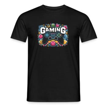 Jeux - Manettes - T-shirt homme - noir - Devant - AI Model Male 178 light (178cm)