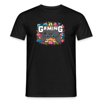 Gaming - Controllers - Men's T-Shirt - black - Front - AI Model Male 178 light (178cm)