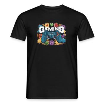 Jeux - Manettes - T-shirt homme - noir - Devant - AI Model Male 178 light (178cm)