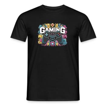 Jeux - Manettes - T-shirt homme - noir - Devant - AI Model Male 178 light (178cm)