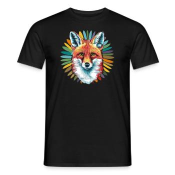 Fuchs - Illustration - Männer T-Shirt - Schwarz - Vorne - AI Model Male 178 light (178cm)