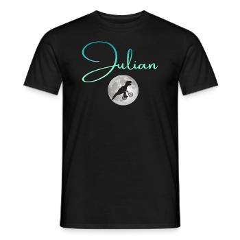 JULIAN - Schöner Jungen Name mit Dinosaurier - Männer T-Shirt - Schwarz - Vorne - AI Model Male 178 light (178cm)