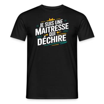 Je suis une maîtresse qui déchire - T-shirt homme - noir - Devant - AI Model Male 178 light (178cm)
