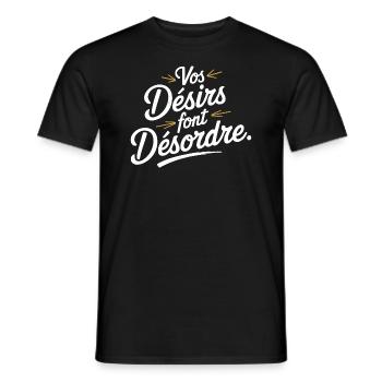 Vos désirs font désordre - T-shirt homme - noir - Devant - AI Model Male 178 light (178cm)