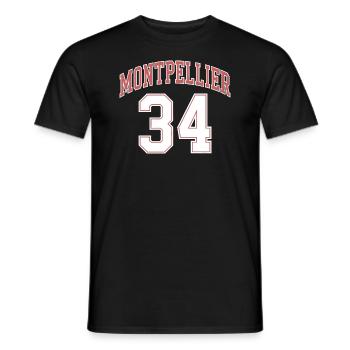 Montpellier 34 - T-shirt homme - noir - Devant - AI Model Male 178 light (178cm)