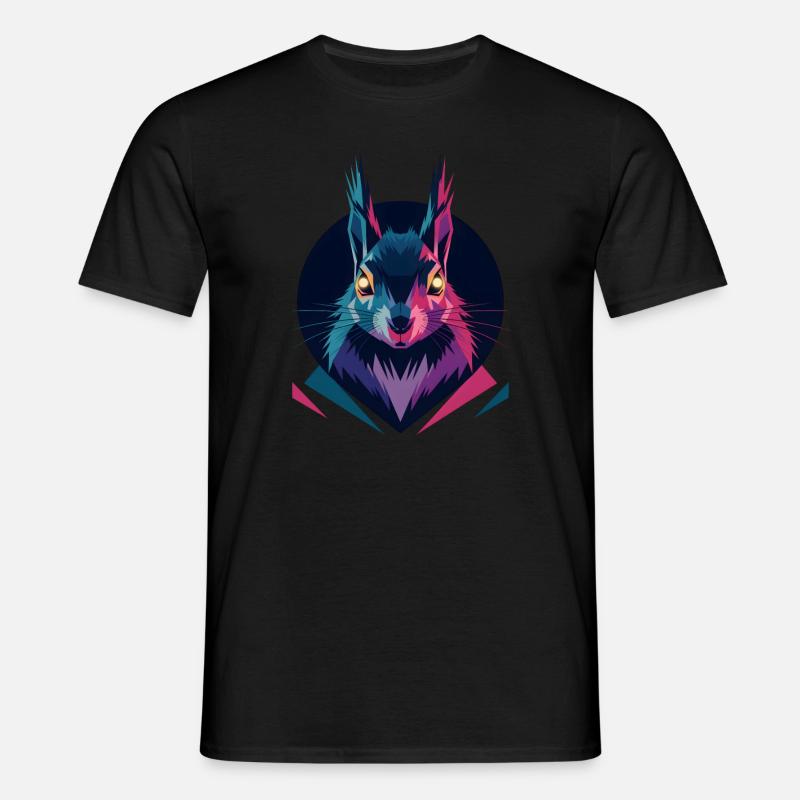 Low-Poly-Eichhörnchen - Männer T-Shirt - Schwarz