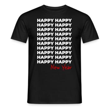 Happy New Year - Männer T-Shirt - Schwarz - Vorne - AI Model Male 178 light (178cm)