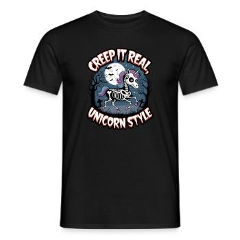Creep It Real Unicorn Style - Men's T-Shirt - black - Front - AI Model Male 178 light (178cm)