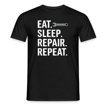 Eat Sleep Repair Repeat - Men's T-Shirt - black - Front - AI Model Male 178 light (178cm)