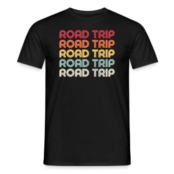 Road Trip 2025 Tees Vintage Family Matching Trip - Men's T-Shirt - black - Front - AI Model Male 178 light (178cm)
