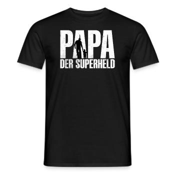 PAPA DER SUPERHELD Schön, dass es dich gibt! - Männer T-Shirt - Schwarz - Vorne - AI Model Male 178 light (178cm)
