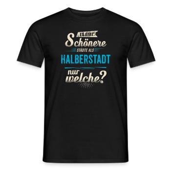 Heimat Stadt - Halberstadt - blau retro - - Männer T-Shirt - Schwarz - Vorne - AI Model Male 178 light (178cm)