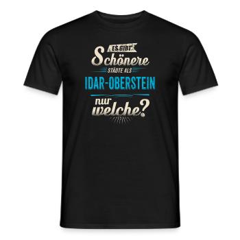 Heimat Stadt - Idar Oberstein - blau retro - - Männer T-Shirt - Schwarz - Vorne - AI Model Male 178 light (178cm)