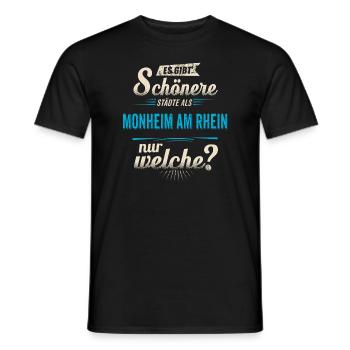 Heimat Stadt - Monheim am Rhein - blau retro - - Männer T-Shirt - Schwarz - Vorne - AI Model Male 178 light (178cm)