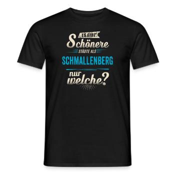 Heimat Stadt - Schmallenberg - blau retro - - Männer T-Shirt - Schwarz - Vorne - AI Model Male 178 light (178cm)