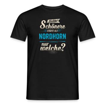 Heimat Stadt - Nordhorn - blau retro - RAHMENLOS - Männer T-Shirt - Schwarz - Vorne - AI Model Male 178 light (178cm)