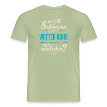 Heimat Stadt - Wetter (Ruhr) - blau retro - - Men's T-Shirt - sage - Front - AI Model Male 178 light (178cm)