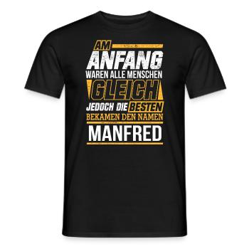 MANFRED - Die Besten - Männer T-Shirt - Schwarz - Vorne - AI Model Male 178 light (178cm)