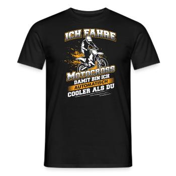 Motocross Cross Motorrad Biker Enduro Offroad - Männer T-Shirt - Schwarz - Vorne - AI Model Male 178 light (178cm)