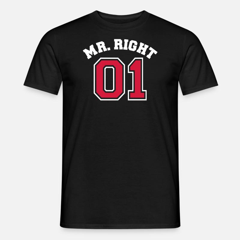 Mr. Right 01 - Männer T-Shirt - Schwarz