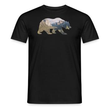 Rocky Mountain bear - Men's T-Shirt - black - Front - AI Model Male 178 light (178cm)