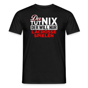 Lacrosser Lacrosse Lacrossespieler - Männer T-Shirt - Schwarz - Vorne - AI Model Male 178 light (178cm)