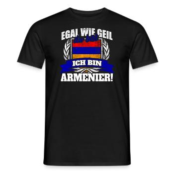 Armenier Armenien Armenierin Armenisch Geschenk - Männer T-Shirt - Schwarz - Vorne - AI Model Male 178 light (178cm)