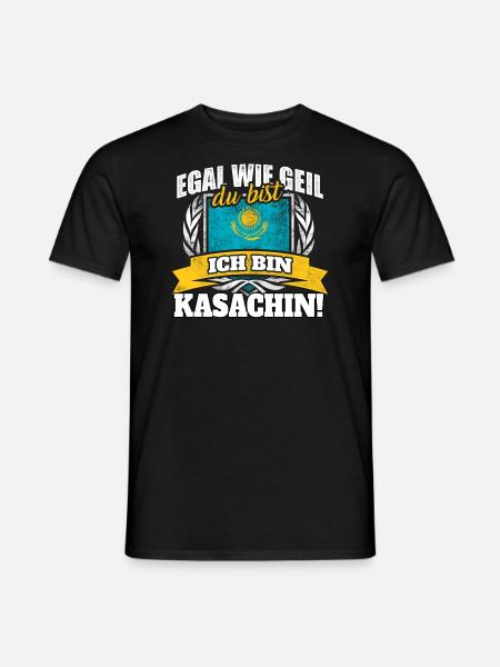 Kasache Kasachstan Kasachin Kasachisch Geschenk - Männer T-Shirt - Schwarz