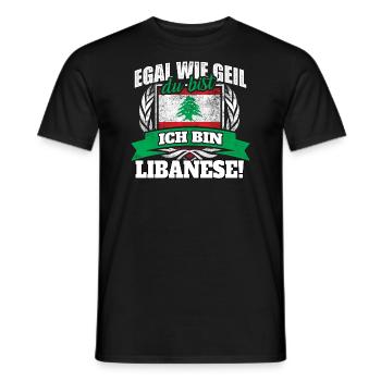 Libanese Libanon Libanesin Libanesisch Geschenk - Männer T-Shirt - Schwarz - Vorne - AI Model Male 178 light (178cm)