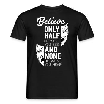 Mask See Listen Masks Faces Saying Gift - Men's T-Shirt - black - Front - AI Model Male 178 light (178cm)