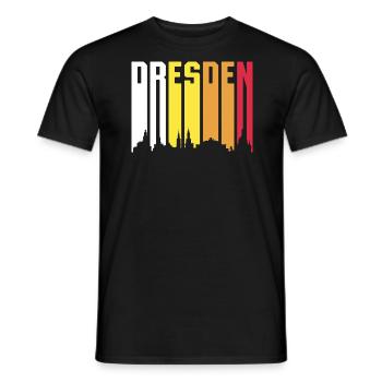 Retro Dresden Skyline Geschenk - Männer T-Shirt - Schwarz - Vorne - AI Model Male 178 light (178cm)