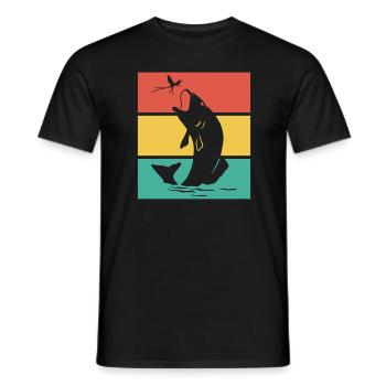 Poisson poisson coloré - T-shirt homme - noir - Devant - AI Model Male 178 light (178cm)