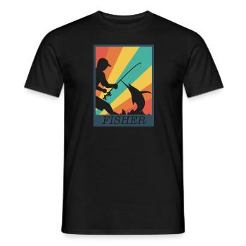 Fischer Angler Fisherman Fisch - Männer T-Shirt - Schwarz - Vorne - AI Model Male 178 light (178cm)
