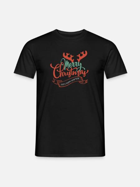 Merry Christmas Graphic Tee - Männer T-Shirt - Schwarz