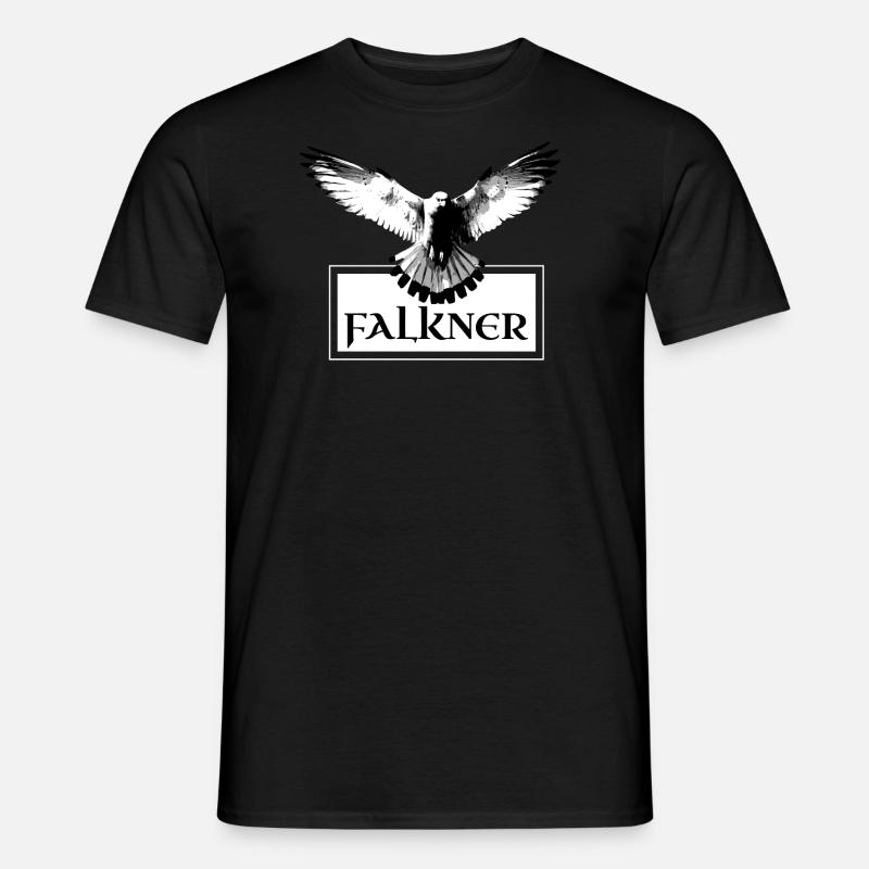 Falkner, Vogel mit Schwingen - Männer T-Shirt - Schwarz