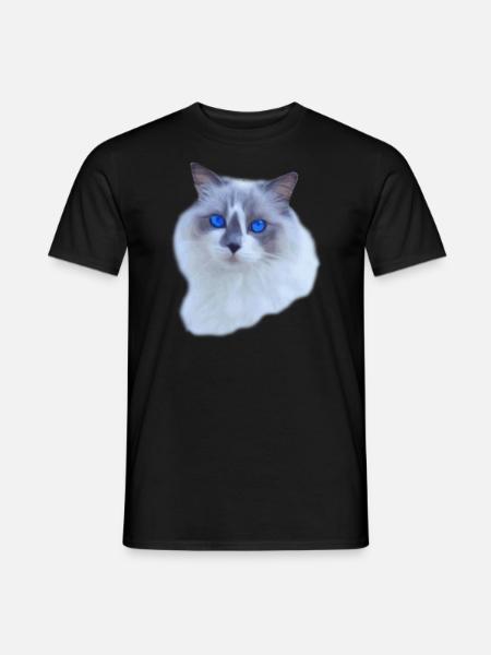 Ragdoll Blue Mitted - Männer T-Shirt - Schwarz