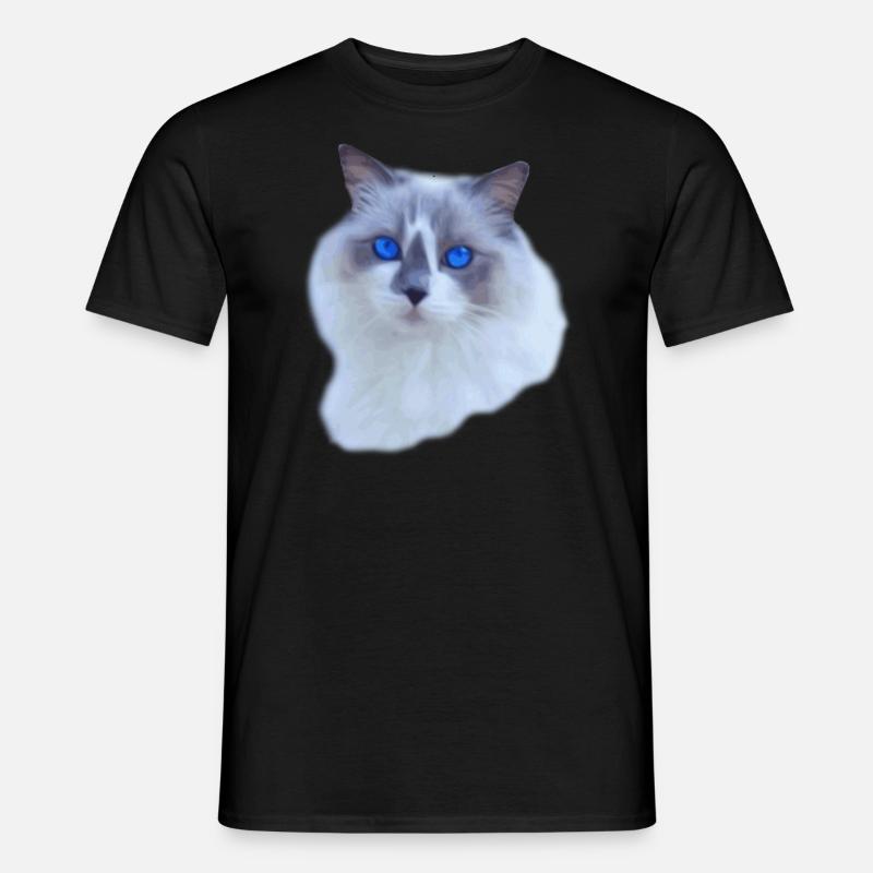 Ragdoll Blue Mitted - Männer T-Shirt - Schwarz