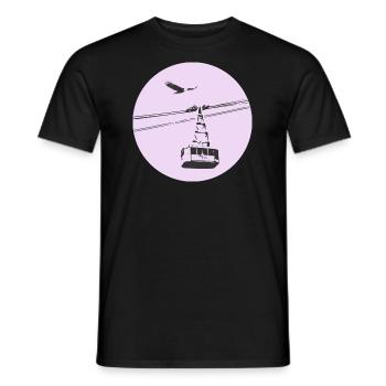 Gondola / cable car with eagle purple - Men's T-Shirt - black - Front - AI Model Male 178 light (178cm)