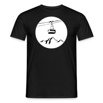 Berg mit Gondel schwarz - Männer T-Shirt - Schwarz - Vorne - AI Model Male 178 light (178cm)