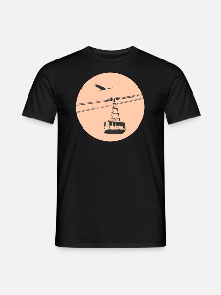 Gondel mit Adler orange - Männer T-Shirt - Schwarz