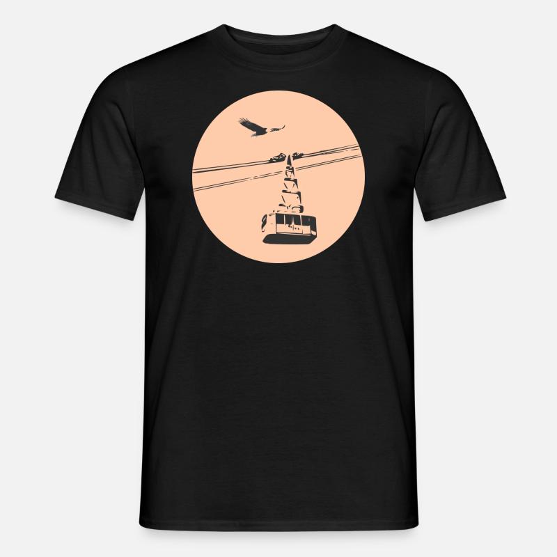 Gondel mit Adler orange - Männer T-Shirt - Schwarz
