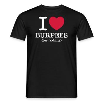 I (Heart) Burpees (Just Kidding) - T-shirt homme - noir - Devant - AI Model Male 178 light (178cm)
