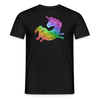 Paillettes arc-en-ciel de la Licorne - T-shirt homme - noir - Devant - AI Model Male 178 light (178cm)