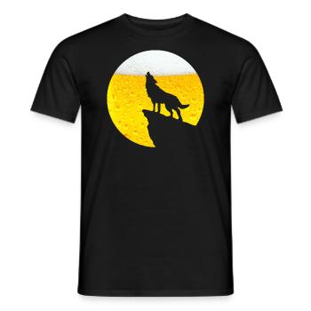 Howling Wolf beer JGA bachelor party - Men's T-Shirt - black - Front - AI Model Male 178 light (178cm)